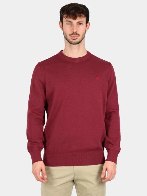 Timberland Cotton Yd Sweater férfi pulóver bordó színben 2