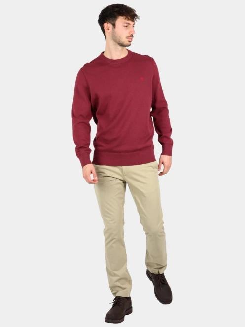 Timberland Cotton Yd Sweater férfi pulóver bordó színben 5