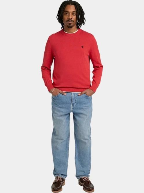 Timberland Cotton YD Sweater férfi pulóver piros színben 4