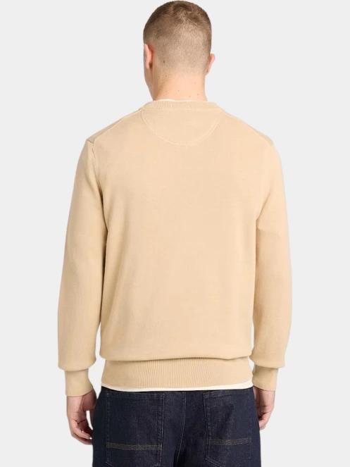Timberland Cotton YD Sweater férfi pulóver homok színben 3