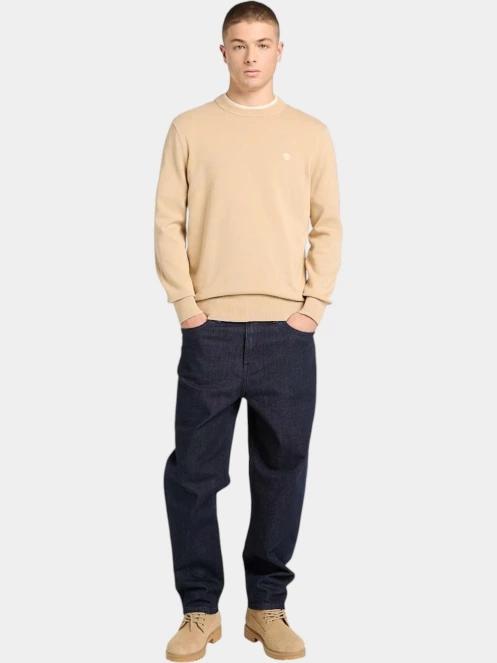 Timberland Cotton YD Sweater férfi pulóver homok színben 4