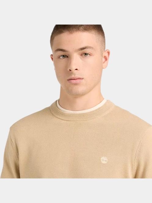 Timberland Cotton YD Sweater férfi pulóver homok színben 5