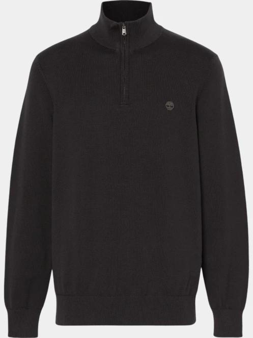 Timberland Cotton Yd 1/4 Zip Sweater férfi pulóver sötétkék színben 6