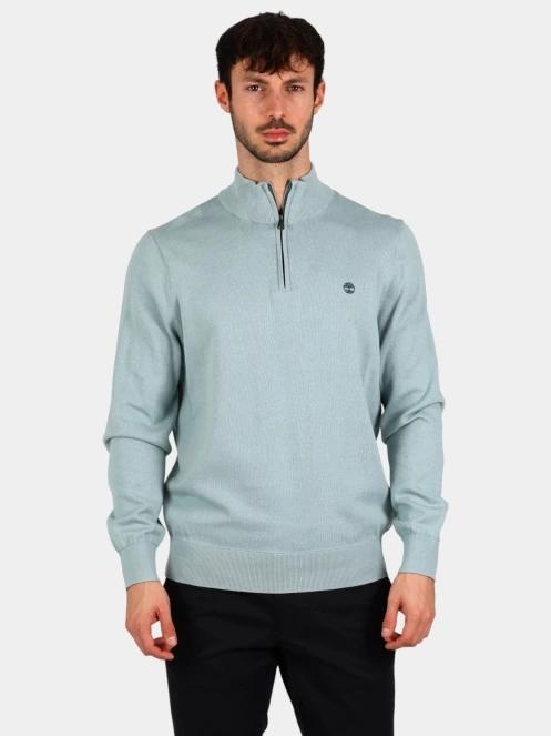 Timberland Cotton Yd 1/4 Zip Sweater férfi pulóver kék színben 2