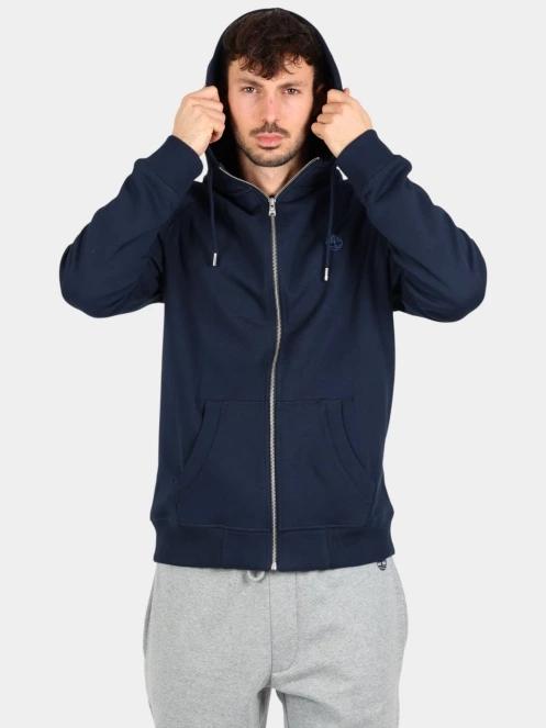 Timberland Brushed Back Full Zip Hoodie férfi kapucnis pulóver sötétkék színben 2