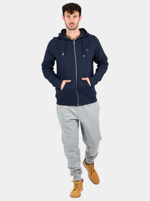 Timberland Brushed Back Full Zip Hoodie férfi kapucnis pulóver sötétkék színben 5