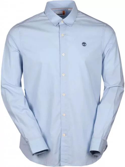 Timberland LS E-R Pop solid shirt férfi hosszú ujjú ing világoskék színben 2