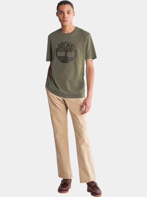 Timberland Tree Logo Short Sleeve Tee férfi rövid ujjú póló zöld színben 4