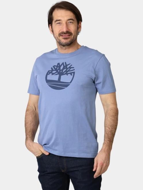 Timberland Tree Logo Short Sleeve Tee férfi rövid ujjú póló világoskék színben 2