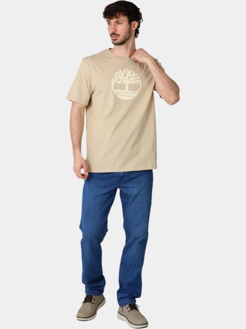 Timberland Tree Logo Short Sleeve Tee férfi rövid ujjú póló homok színben 5