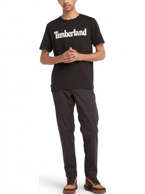 Timberland Kennebec River Ss Linear Logo Tee férfi rövid ujjú póló fekete színben 5
