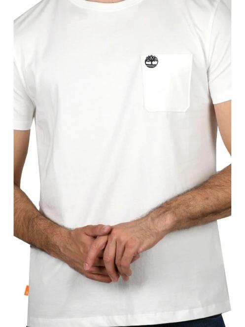 Timberland SS Dun-Riv Pocket T férfi rövid ujjú póló fehér színben 5