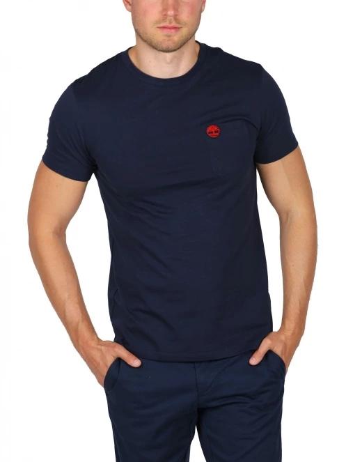Timberland Chest Pocket Ss Tee férfi rövid ujjú póló sötétkék színben 2