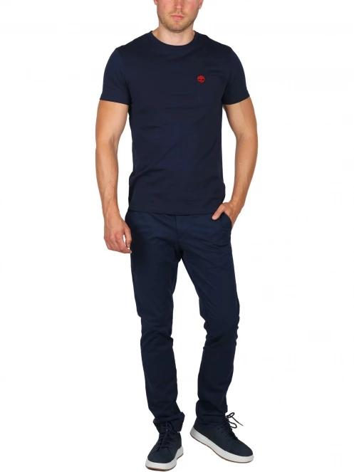 Timberland Chest Pocket Ss Tee férfi rövid ujjú póló sötétkék színben 5