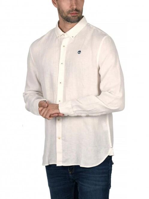 Timberland LS Linen Shirt férfi hosszú ujjú ing fehér színben 2