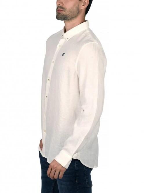 Timberland LS Linen Shirt férfi hosszú ujjú ing fehér színben 3