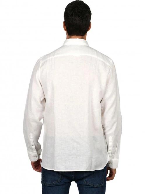 Timberland LS Linen Shirt férfi hosszú ujjú ing fehér színben 4