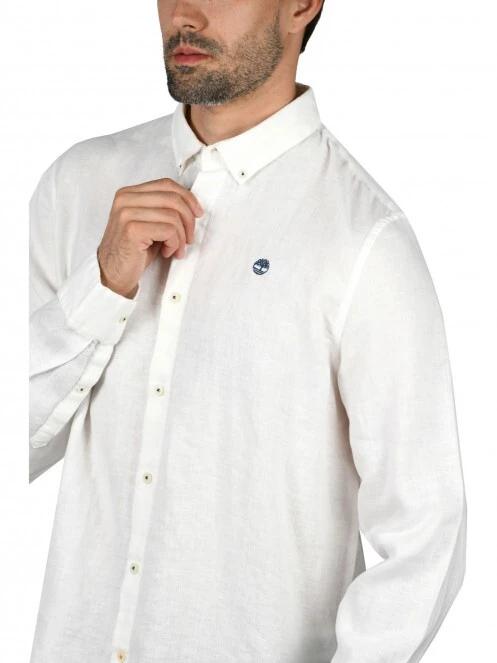 Timberland LS Linen Shirt férfi hosszú ujjú ing fehér színben 5