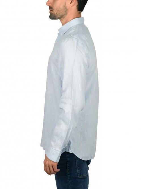 Timberland LS Linen Shirt férfi hosszú ujjú ing világoskék színben 3