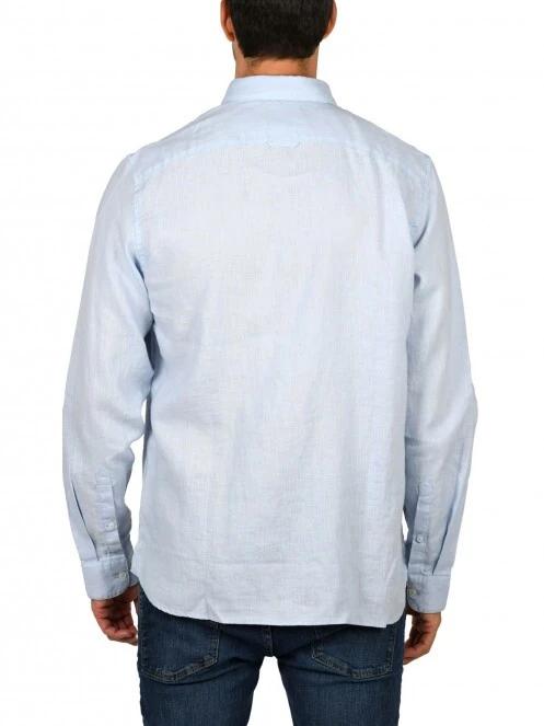Timberland LS Linen Shirt férfi hosszú ujjú ing világoskék színben 4