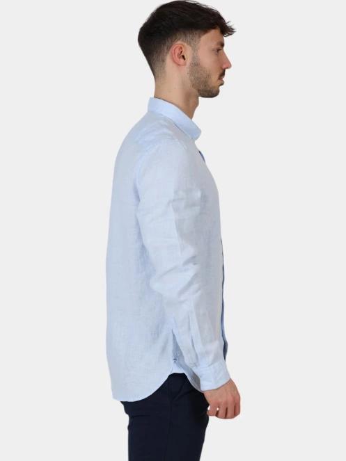Timberland Linen Shirt férfi hosszú ujjú ing világoskék színben 5