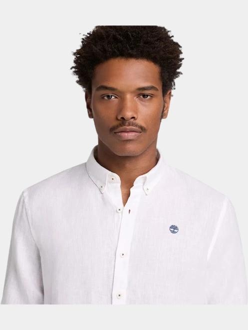 Timberland Linen Shirt férfi hosszú ujjú ing fehér színben 5