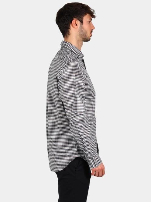 Timberland Stretch Poplin Gingham Shirt férfi hosszú ujjú ing barna színben 3