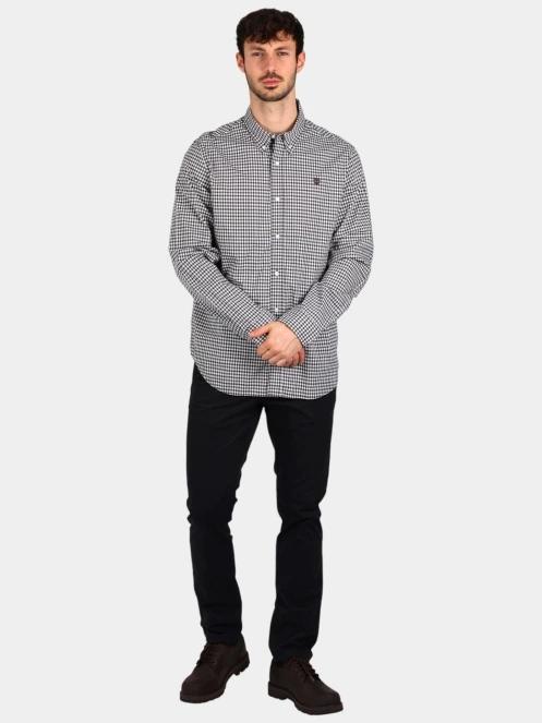Timberland Stretch Poplin Gingham Shirt férfi hosszú ujjú ing barna színben 5