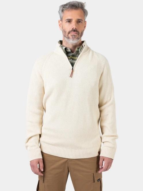 Timberland Textured 1/4 Zip Swetaer férfi kötött pulóver homok színben 2