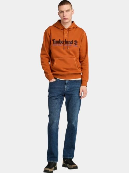 Timberland 1973 Embroidery Logo Hoodie férfi kapucnis pulóver barna színben 4
