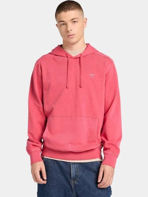 Timberland Garment Dye Hoodie férfi kapucnis pulóver piros színben 2