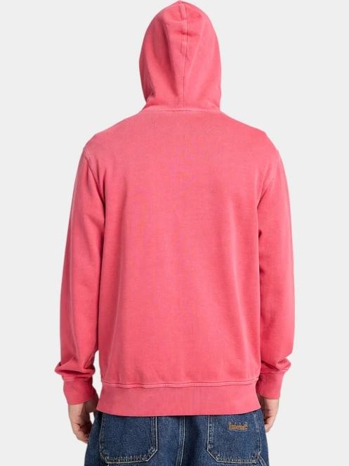 Timberland Garment Dye Hoodie férfi kapucnis pulóver piros színben 3