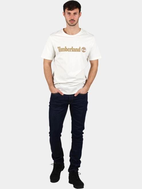 Timberland Linear Logo Short Sleeve Tee férfi rövid ujjú póló fehér színben 5