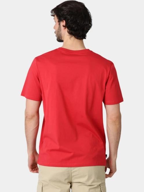 Timberland Linear Logo Short Sleeve Tee férfi rövid ujjú póló piros színben 4