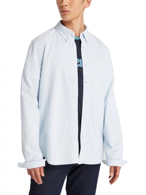 Timberland Oxford Shirt férfi hosszú ujjú ing világoskék színben 4