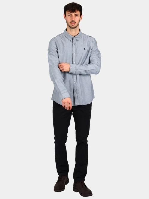 Timberland Oxford Shirt férfi hosszú ujjú ing sötétkék színben 5