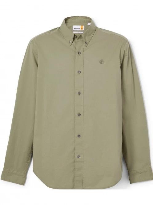 Timberland Stretch Poplin Shirt férfi hosszú ujjú ing zöld színben 7