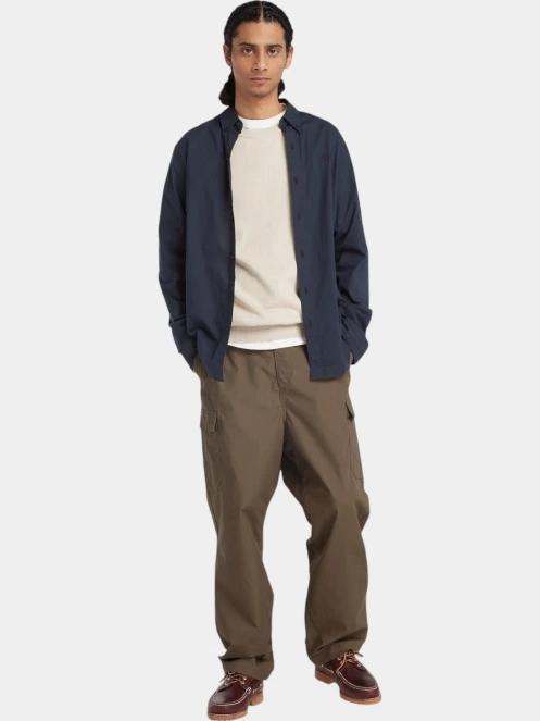 Timberland Stretch Poplin Shirt férfi hosszú ujjú ing sötétkék színben 4