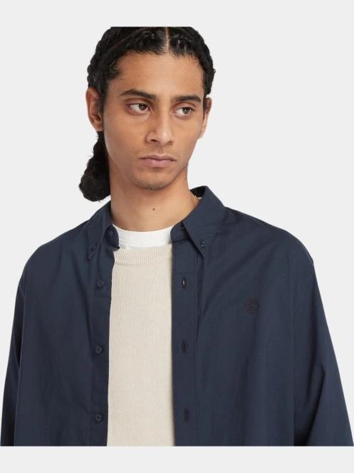 Timberland Stretch Poplin Shirt férfi hosszú ujjú ing sötétkék színben 6