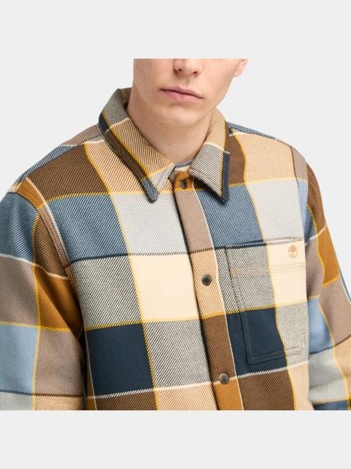 Timberland Sherpa Lined Plaid Overshirt férfi átmeneti kabát multikolor színben 5