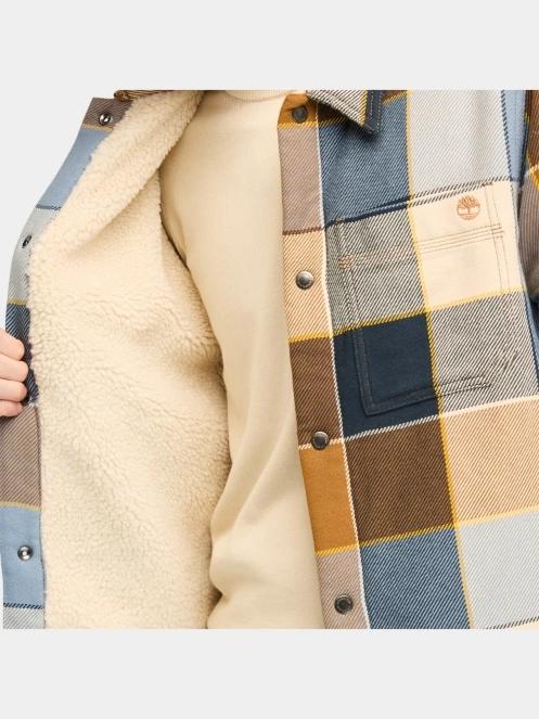 Timberland Sherpa Lined Plaid Overshirt férfi átmeneti kabát multikolor színben 6