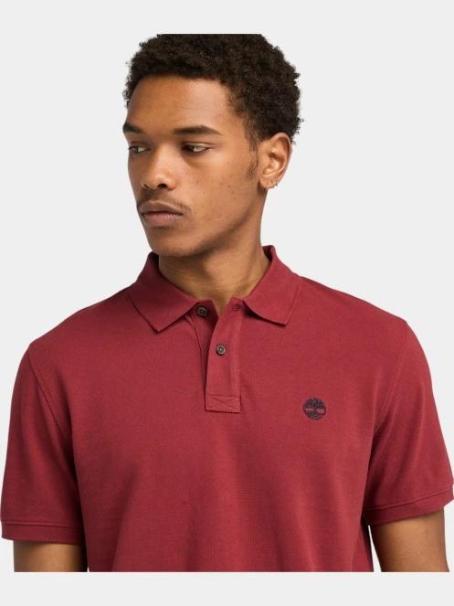 Timberland Pique Short Sleeve Polo férfi galléros póló piros színben 5