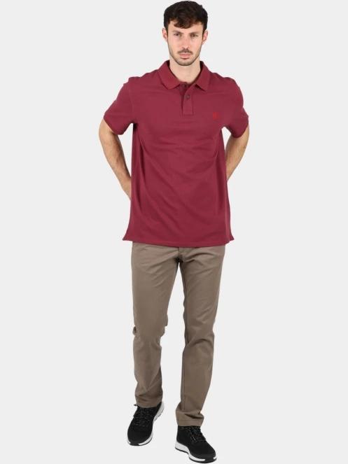 Timberland Pique Short Sleeve Polo férfi galléros póló bordó színben 5