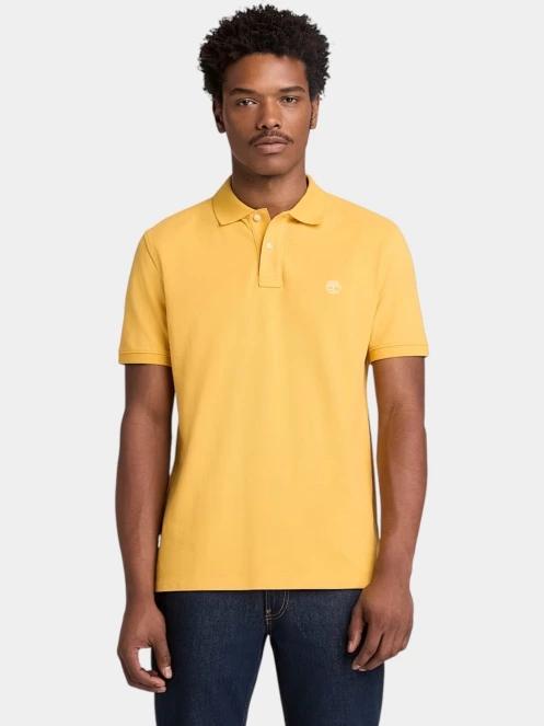 Timberland Pique Short Sleeve Polo férfi galléros póló sárga színben 2