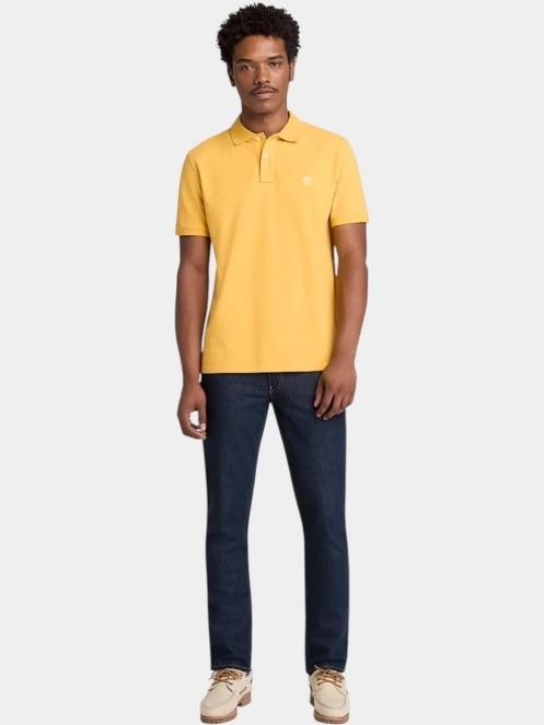 Timberland Pique Short Sleeve Polo férfi galléros póló sárga színben 4