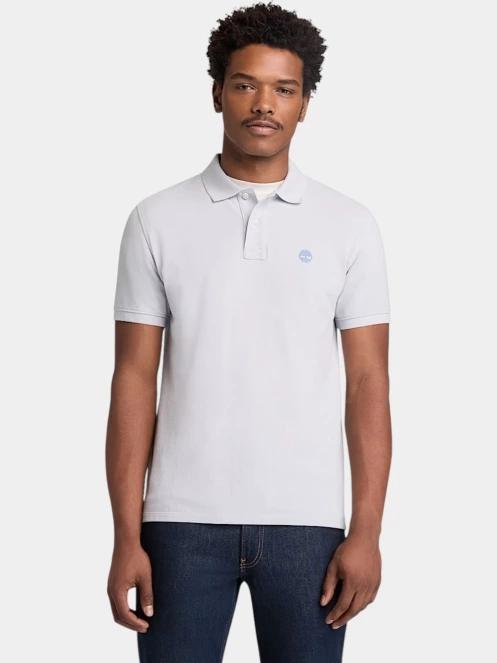 Timberland Pique Short Sleeve Polo férfi galléros póló szürke színben 2