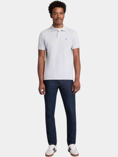 Timberland Pique Short Sleeve Polo férfi galléros póló szürke színben 4