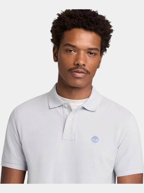 Timberland Pique Short Sleeve Polo férfi galléros póló szürke színben 5