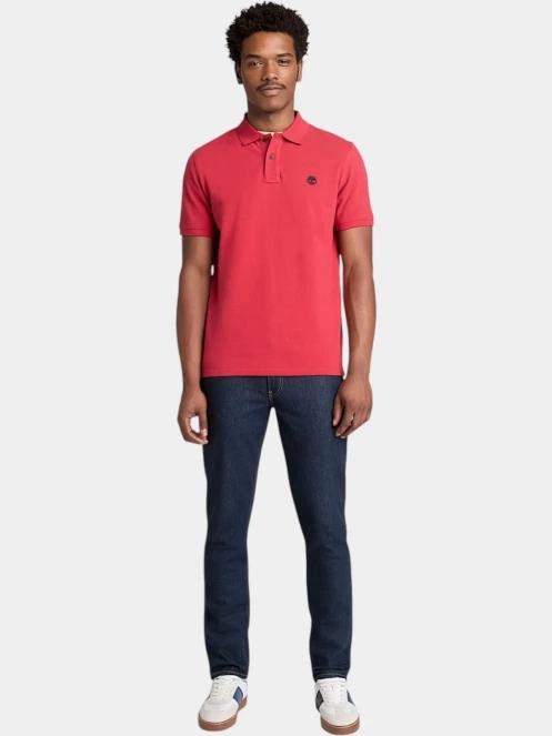 Timberland Pique Short Sleeve Polo férfi galléros póló piros színben 4