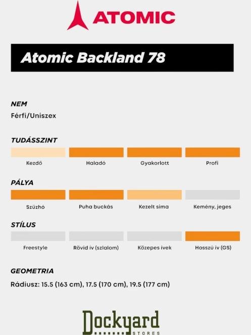 Atomic Backland 78 + Hyb Skin 78/80 B férfi síléc piros színben 4